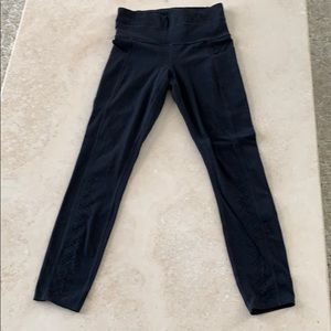 Athleta black laser cut 7/8 leggings